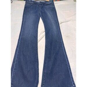 SEVEN 7 FOR ALL MANKIND Women's Blue Flare Jeans SZ 29 Rocker Hippie Y2K